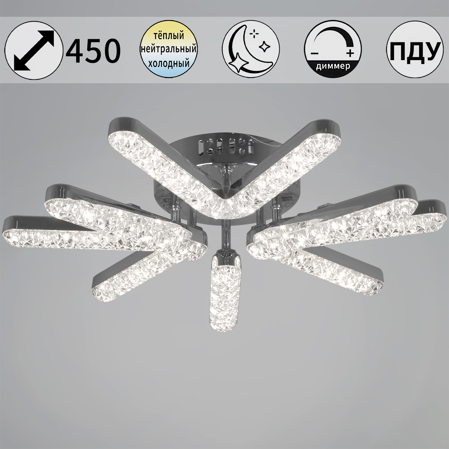 Светильник потолочный светодиодный 13190-0.3-3+3 CR  LED 90W 3000-6500К ПДУ+диммер S=16м2    *1 Светильник потолочный светодиодный 13190-0.3-3+3 CR  LED 90W 3000-6500К ПДУ+диммер S=16м2    *1