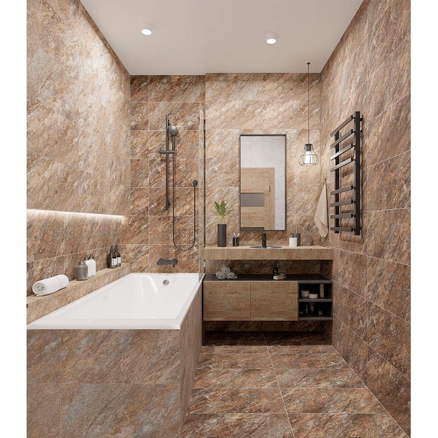Керамогранит 1.44 м² Global Tile Thor 6260-0216, 600x300x9 мм, бежевый