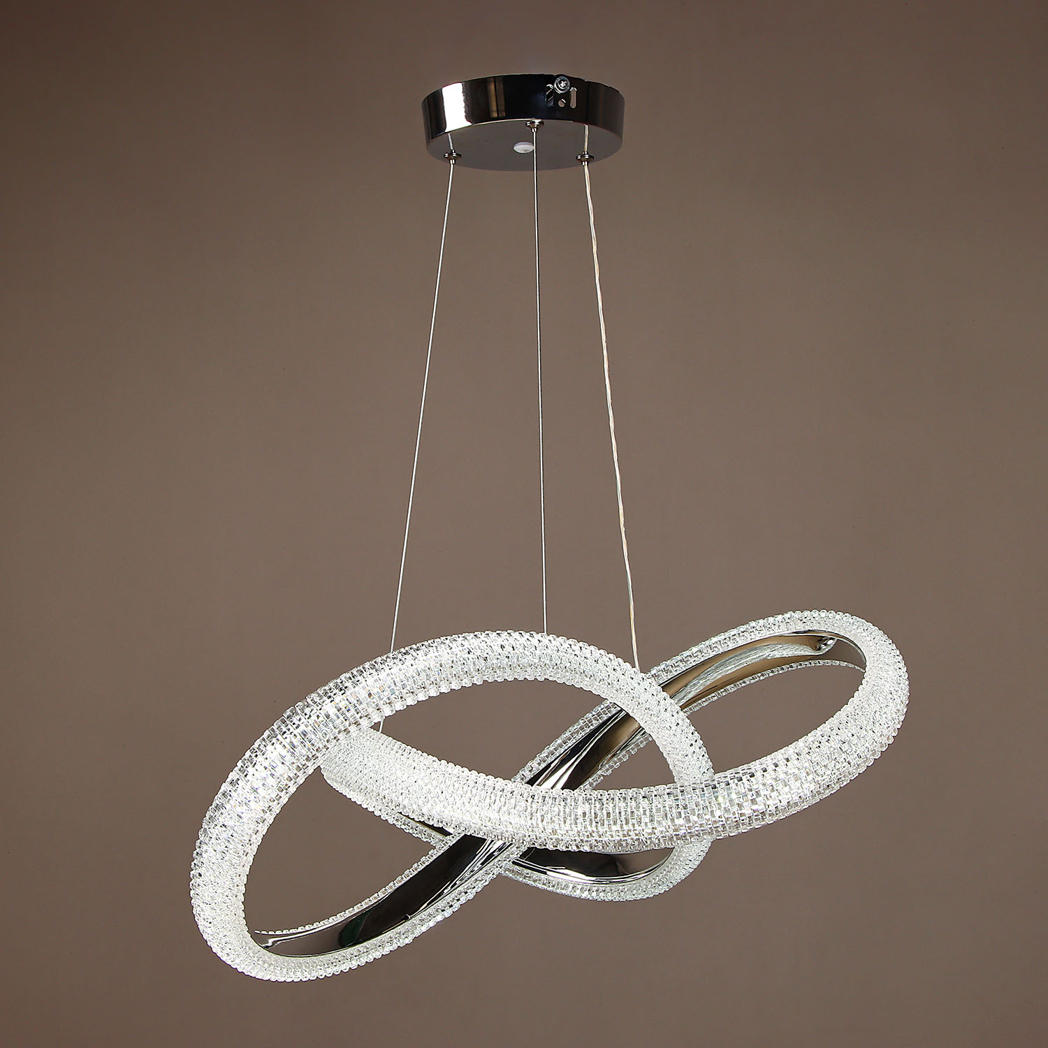 Светильник подвесной светодиодный 9233/96W Chrome  450 мм 3 реж., пульт S=16м2  VERNER LIGHTING *1