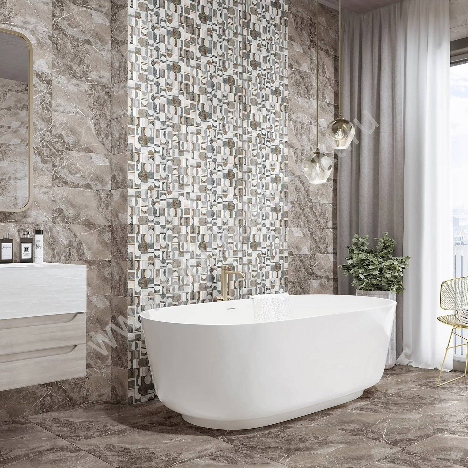 Плитка 43х43 см напольная 1.29 м² Intercerama Delta, бежевый