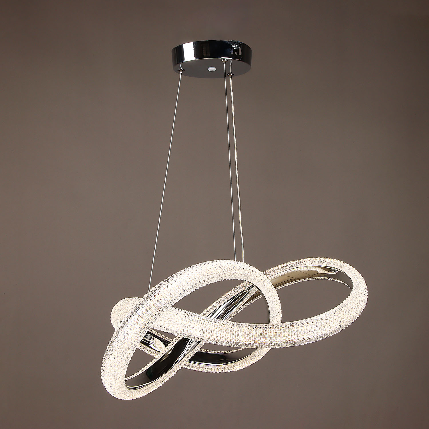 Светильник подвесной светодиодный 9233/96W Chrome  450 мм 3 реж., пульт S=16м2  VERNER LIGHTING *1