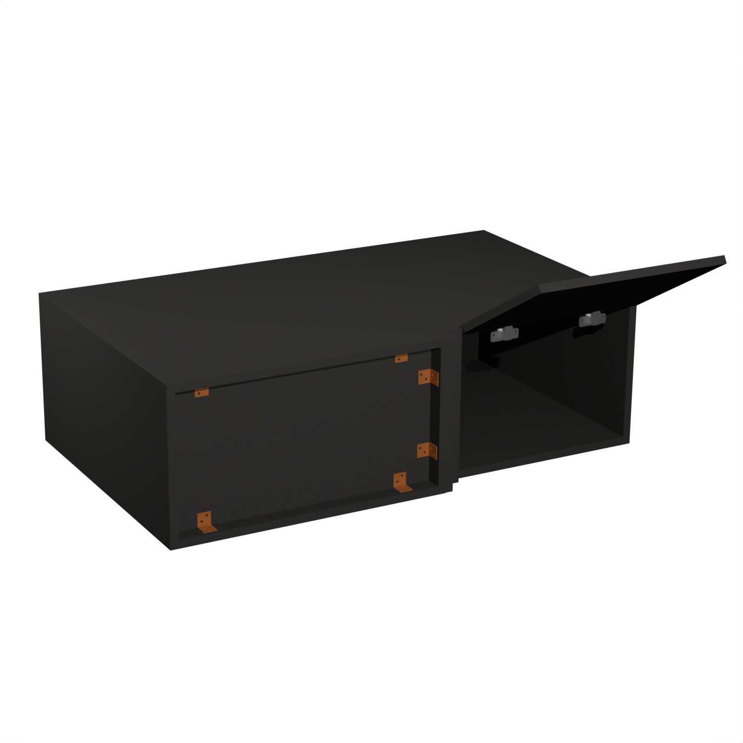 Шкаф навесной угловой 1000х300х550 мм BROZEX-WOOD Next, левый, 3 ярус, графит / дуб вотан