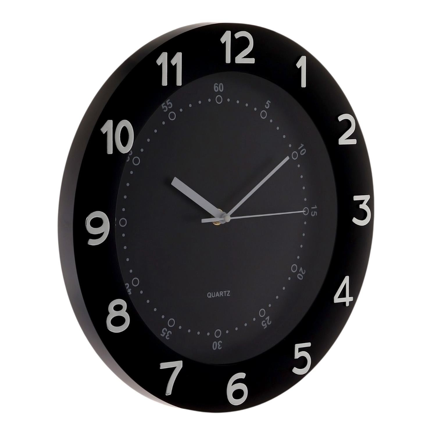 Часы настенные интерьерные, плавный ход, d-32 см, внутренний d-23.7 см, черный 10766246