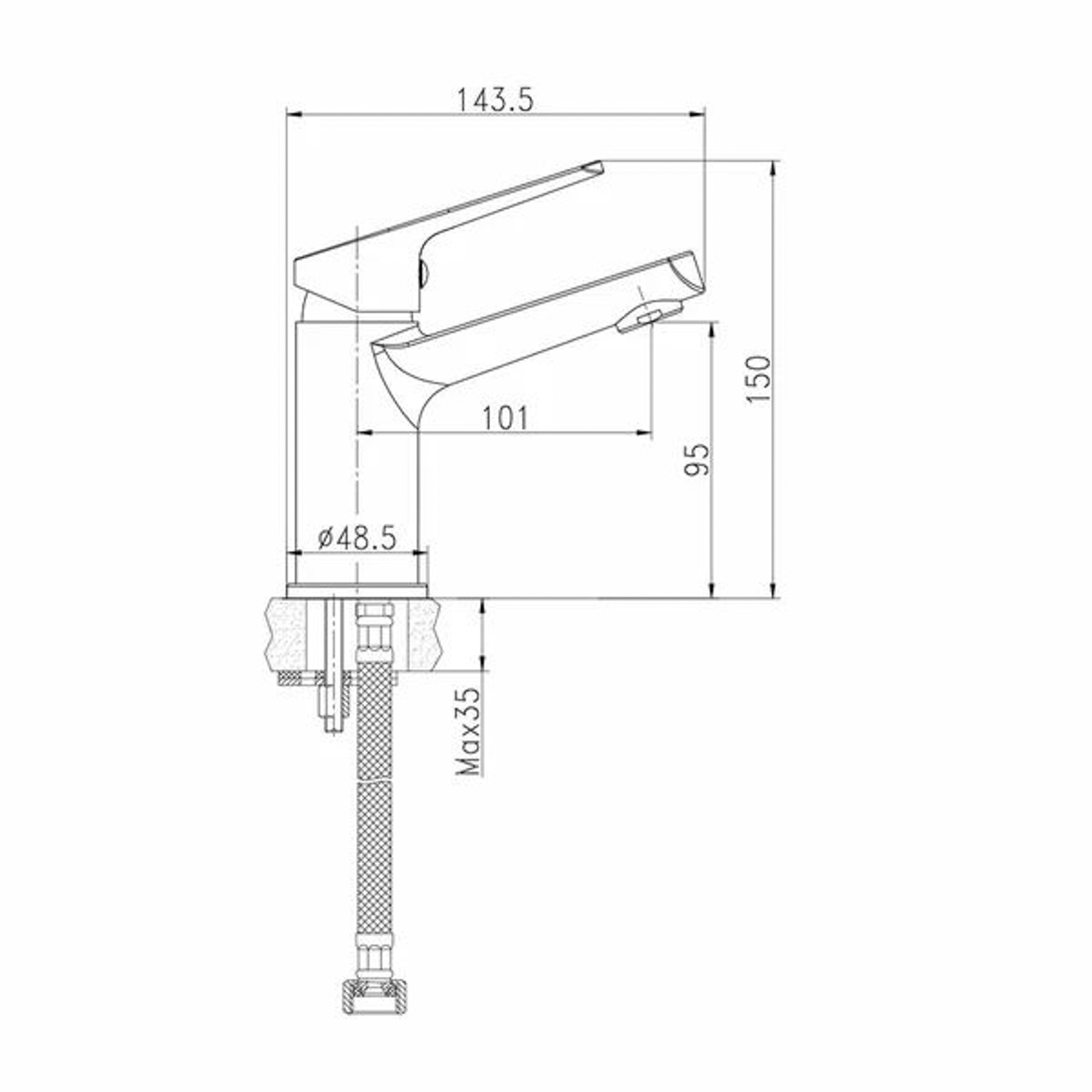 Смеситель для умывальника Cersanit FLAVIS 63034 *1/10