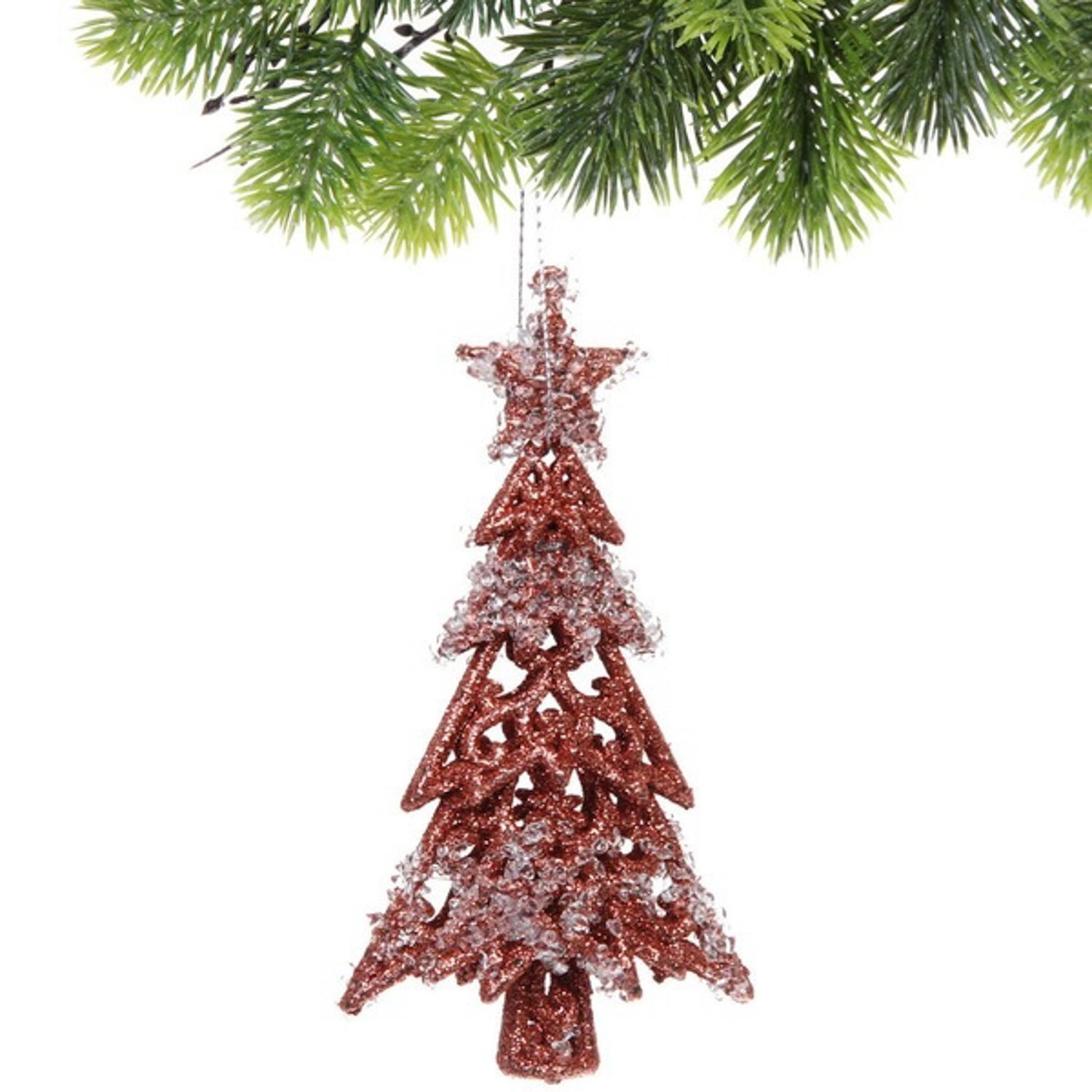 Подвеска "Сказочная ель" 14 см, Янтарь