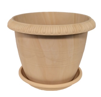 Кашпо пластм. "Lе Jardin" 1.6л, d верха 150мм h135мм с поддоном Зол.Мрамор 101-3 (Tek.A.Tek)*1/60