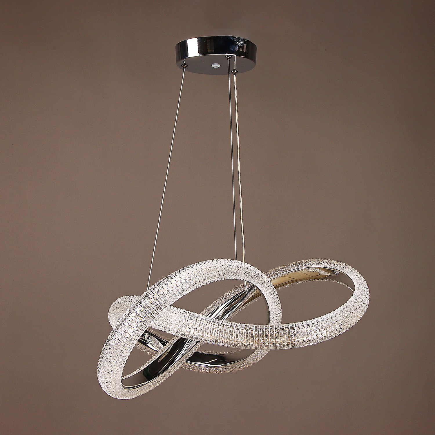 Светильник подвесной светодиодный 9233/96W Chrome  450 мм 3 реж., пульт S=16м2  VERNER LIGHTING *1