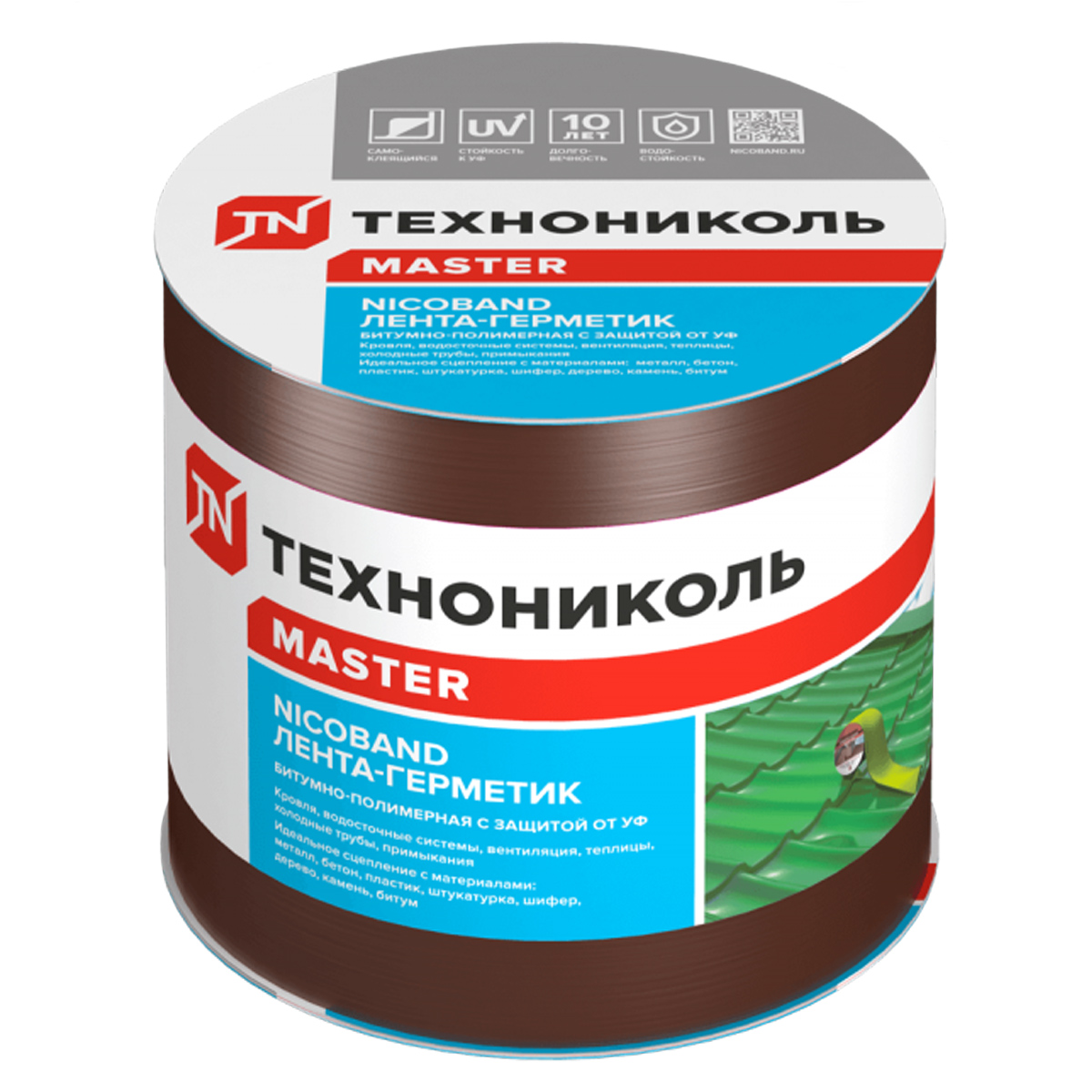 Лента-герметик 3х0.1 м ТехноНиколь Master Nicoband, коричневый Лента-герметик 3х0.1 м ТехноНиколь Master Nicoband, коричневый