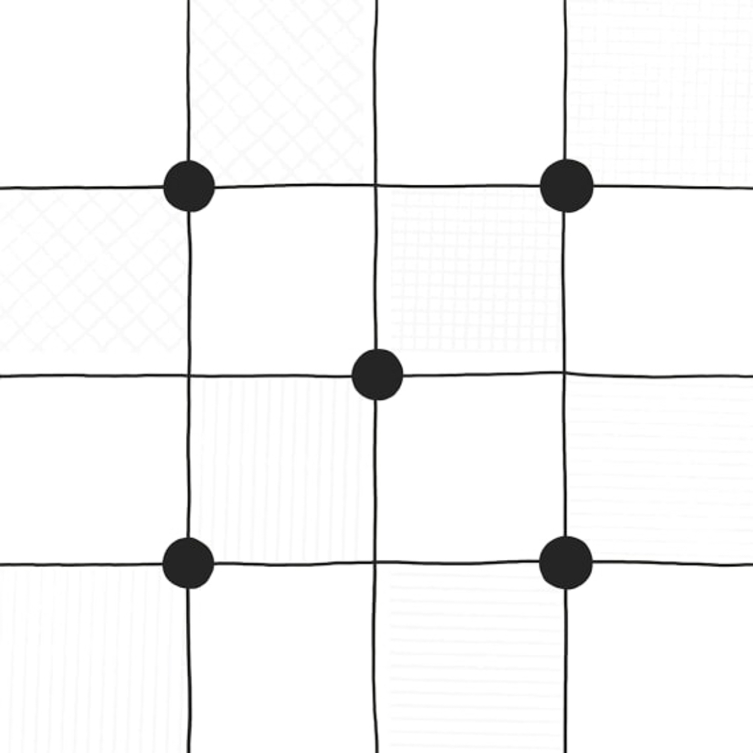 Керамогранит 1.35 м² LB Ceramics Домино 6032-0434-1001, 300x300х7 мм, черно-белый, геометрия
