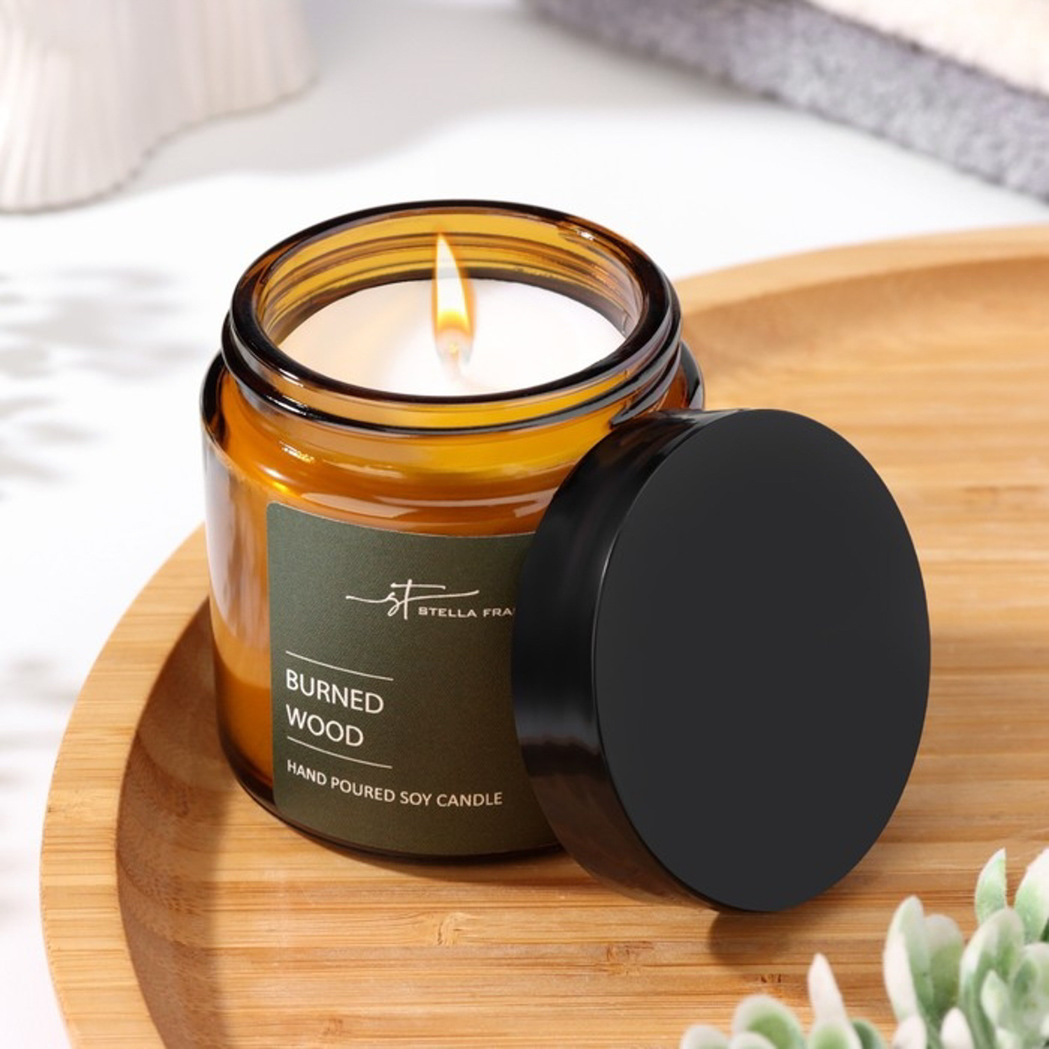 Свеча ароматическая в банке "ST Burned Wood", 90 г 9912122 Свеча ароматическая в банке "ST Burned Wood", 90 г 9912122