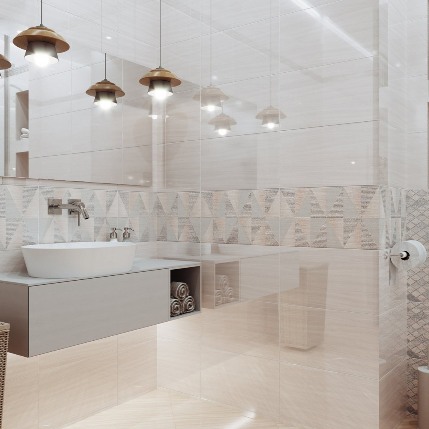 Плитка 45х25 см настенная 1.46 м² Global Tile Aroma, бежевый