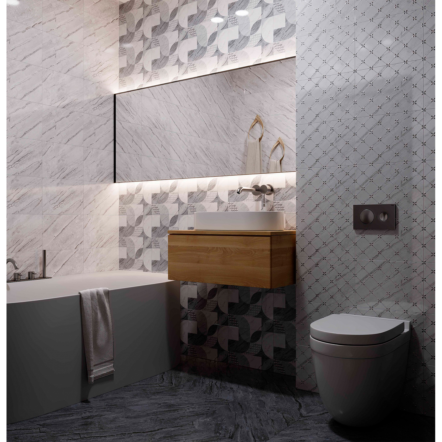 Плитка настенная Тулуза темная 250*350*7 сортовая (0,088*18=1,58*54) Axima ВКЗ