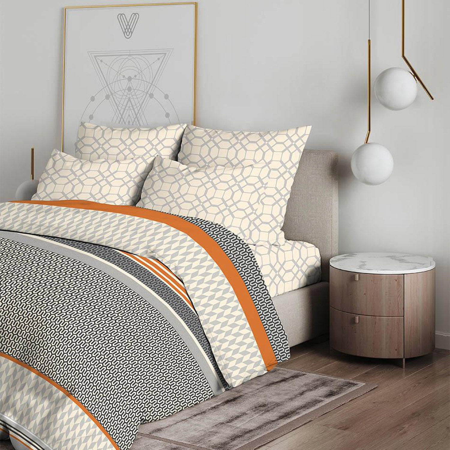 Постельное белье евро бязь Василиса 9292/1 Мега страйк НЕКСТ нав70*70,пр200*220 *1/5