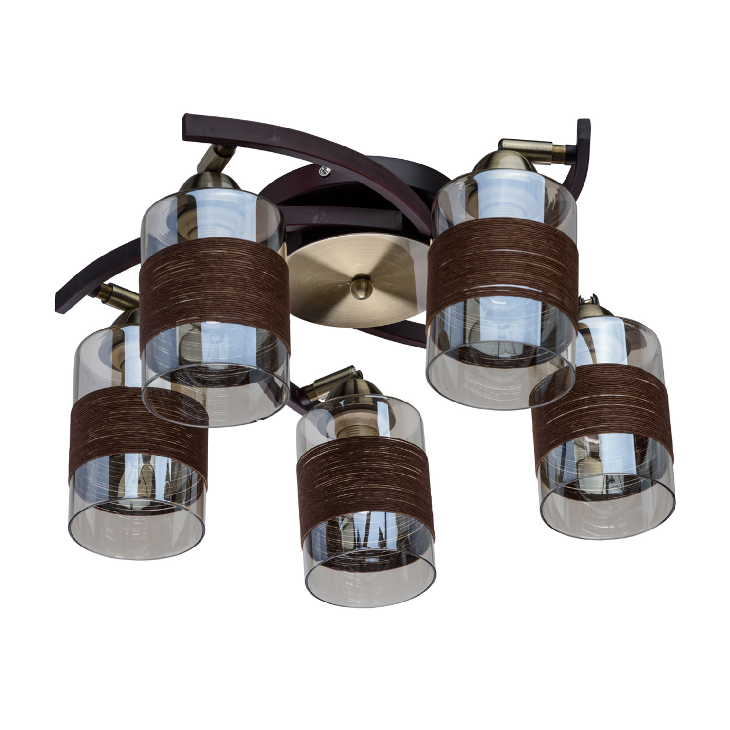 Люстра De City 638012705, Е14, 5 ламп, 60 Вт, цвет античная бронза/коричневый