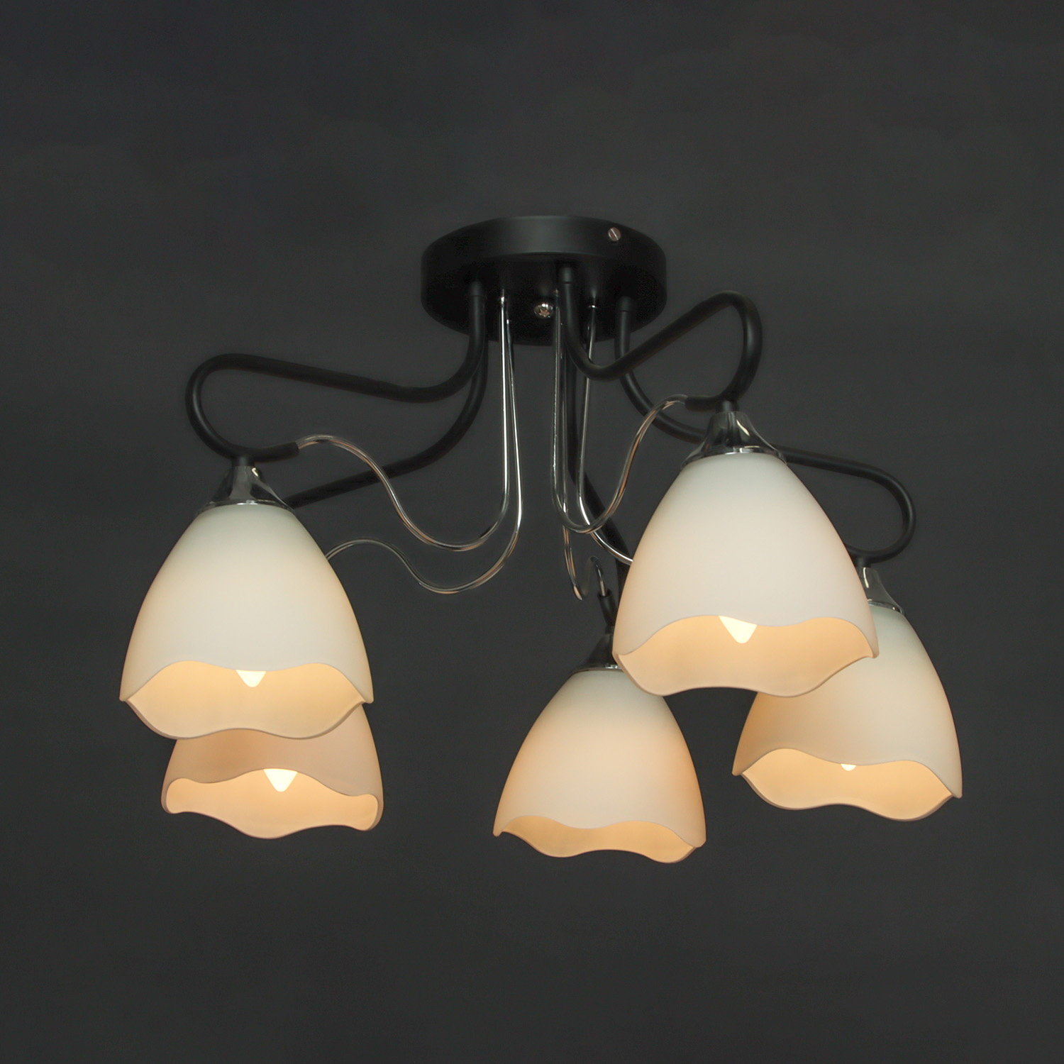 Люстра Verner Lighting А2618/5, 40 Вт, Е27, 5 ламп, черный/хром