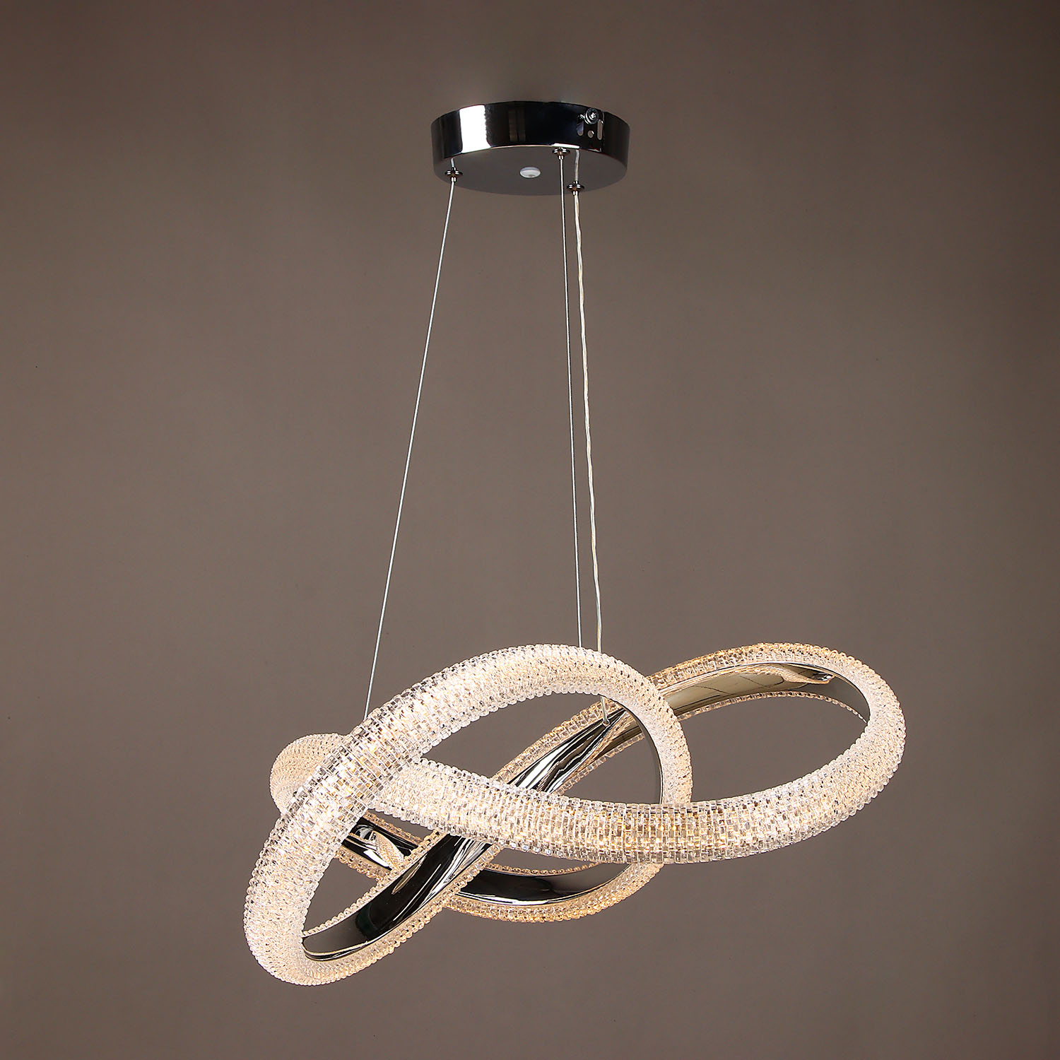 Светильник подвесной светодиодный 9233/96W Chrome  450 мм 3 реж., пульт S=16м2  VERNER LIGHTING *1