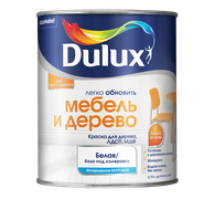 Краска акриловая 2 л для мебели и дерева DULUX, белая база BW, матовая
