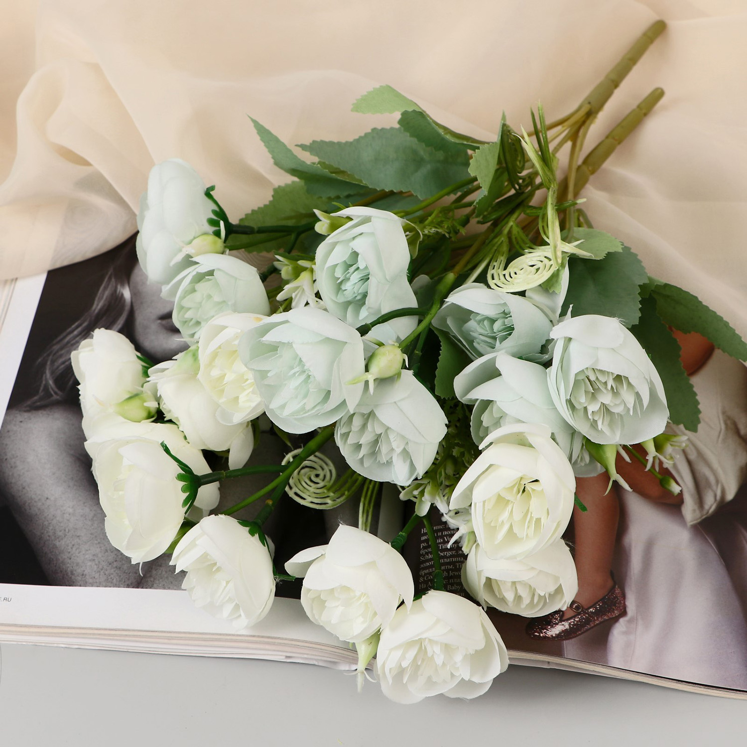 Букет искусственный «Камелия галант», 4×26 см, МИКС