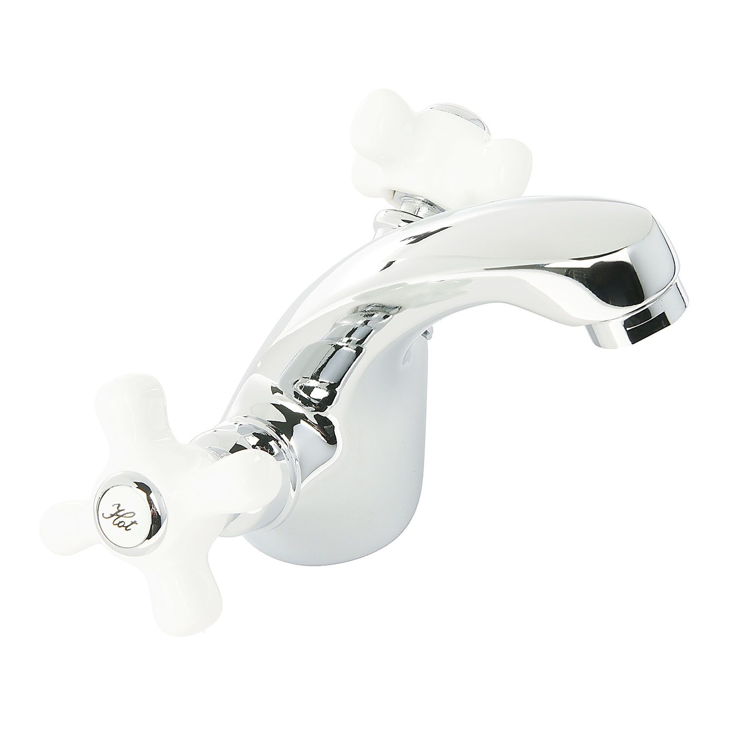 Смеситель для умывальника Potato P1063, короткий излив, двухвентильный