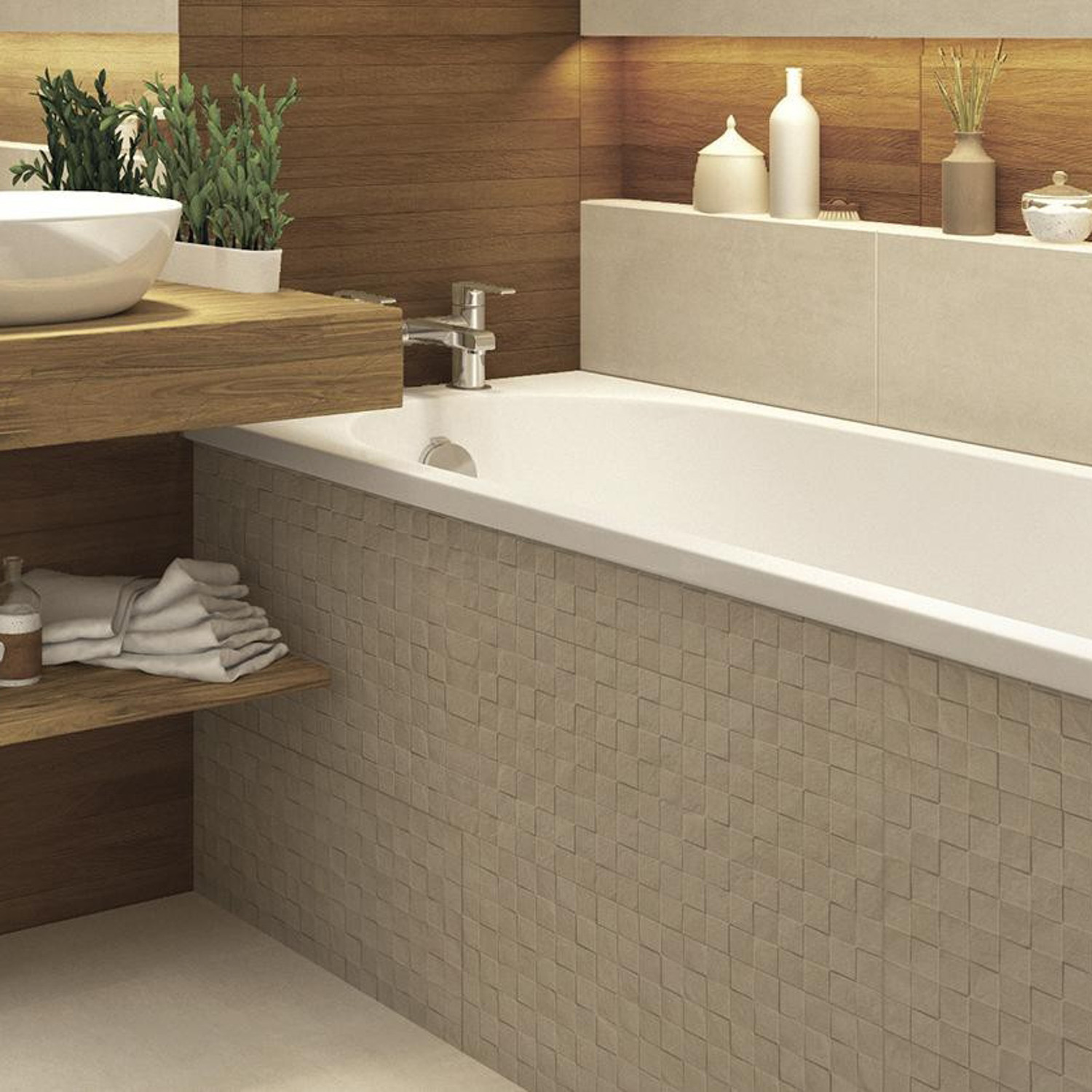 Плитка 60х25 см настенная 1.2 м² Gracia Ceramica Quatra, коричневый