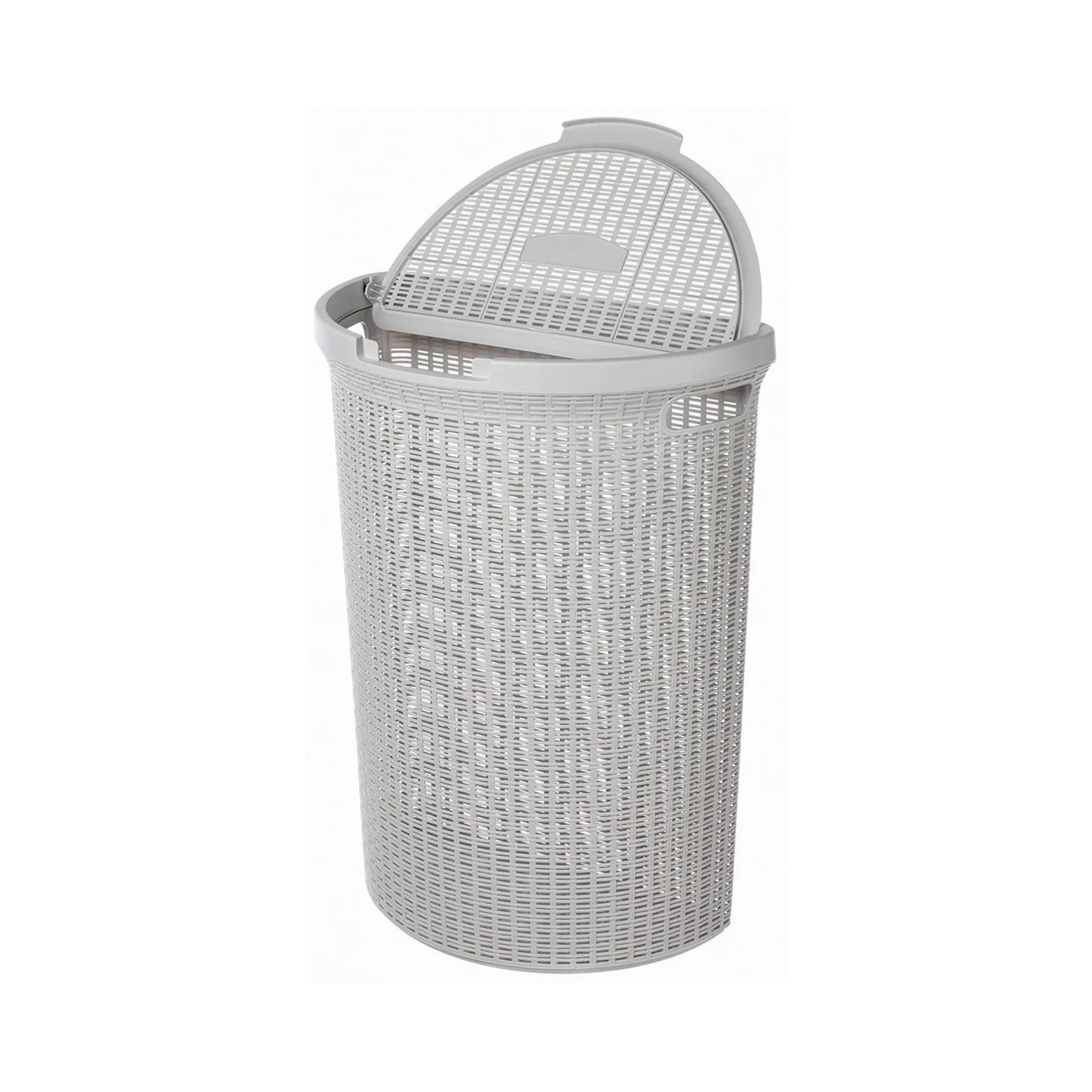 Корзина для белья пластм. 45л "Eco style" 460х265х610мм Св.-Серый арт.431217630 ("Бытпласт") *1/5