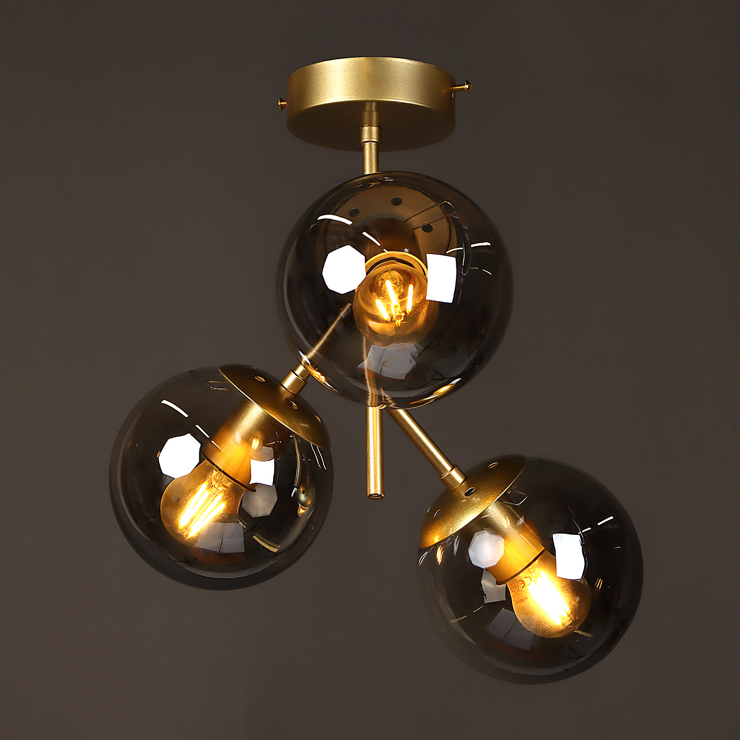 Светильник потолочный N36375/3 GD 3*40W E27 220V (d-350; h-340) S=12м2 VERNER LIGHTING *1