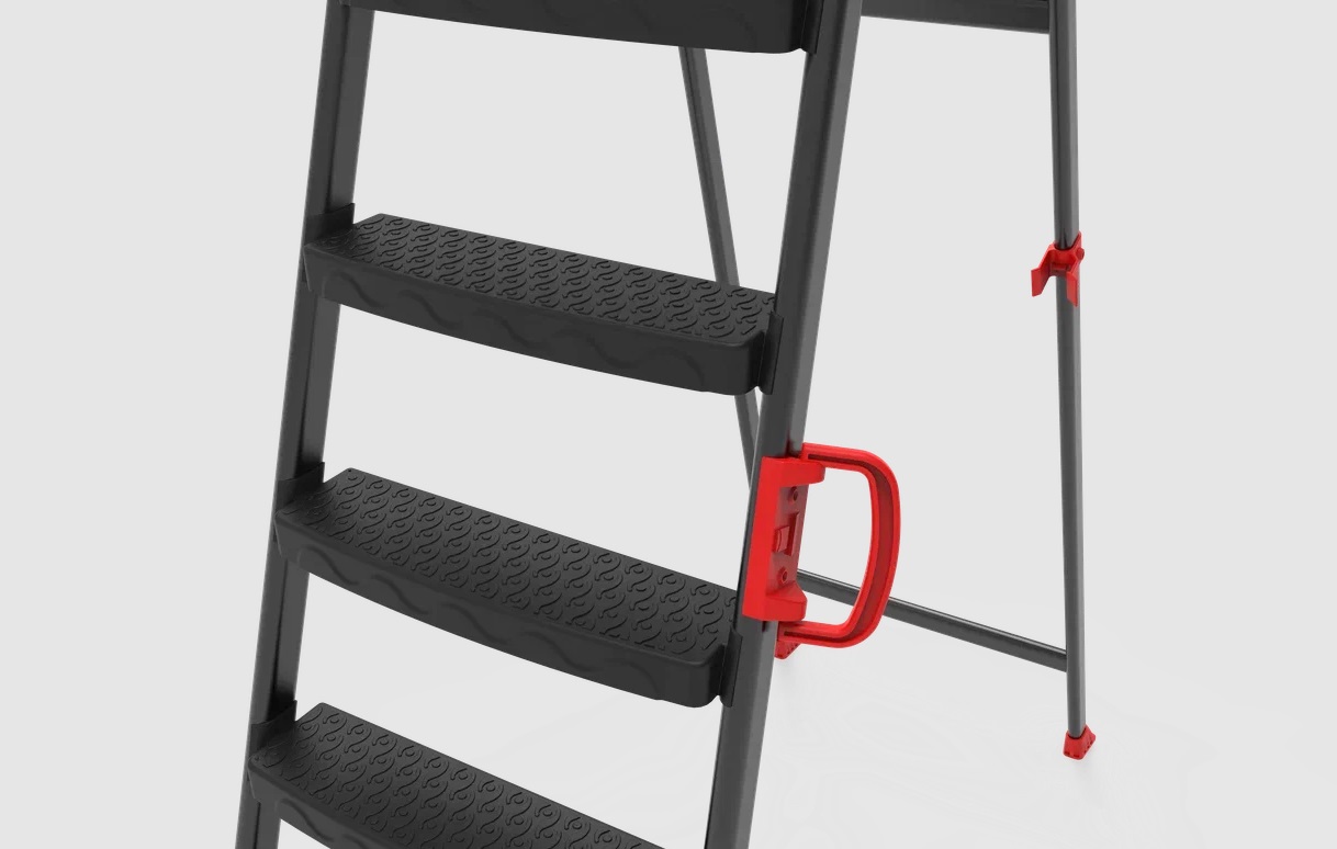 Стремянка стальная 5 ШИРОКИХ Пласт.ступеней, выс.верхн. площ.1,08м "COMFORT" 133505 "Perilla" *1