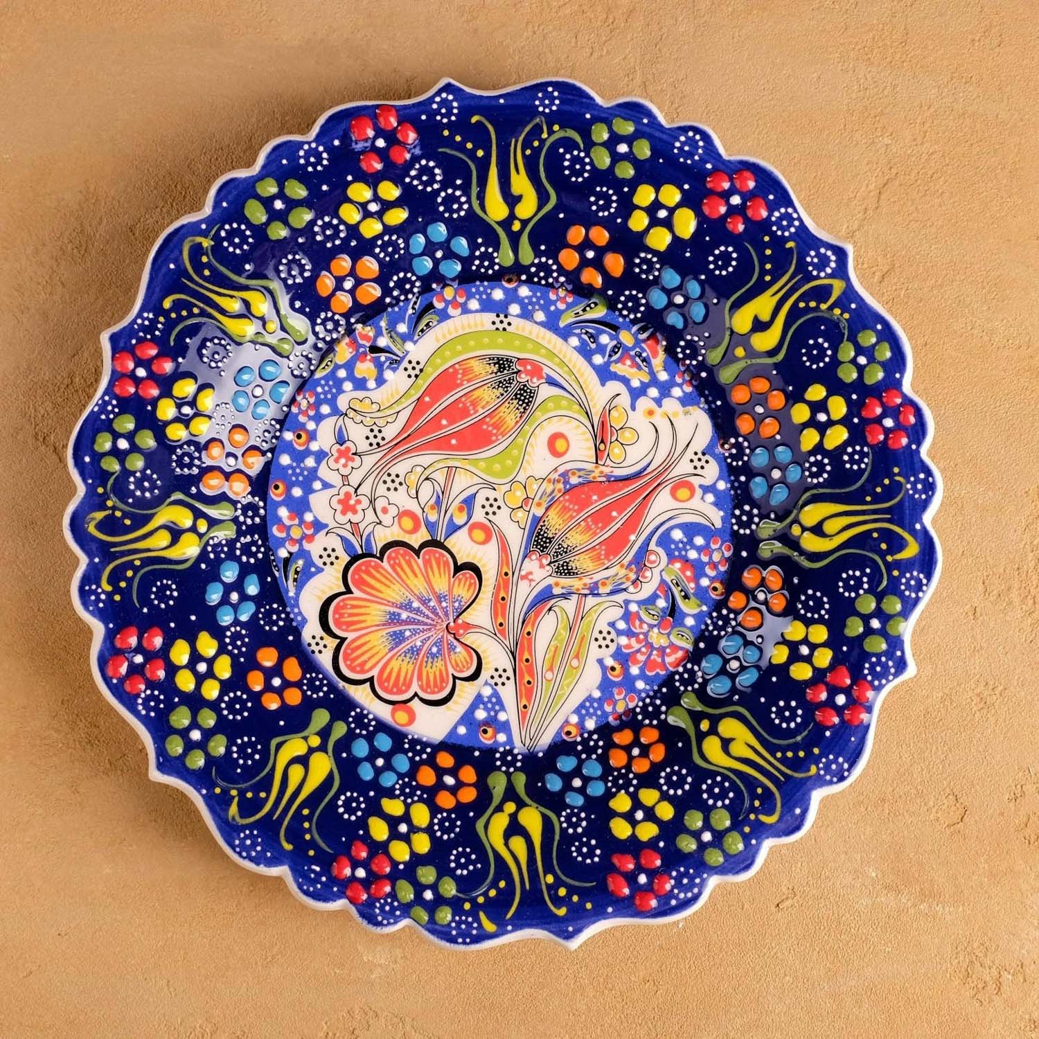 яяяТарелка плоская 26см "Рельеф особый" синяя 5204346