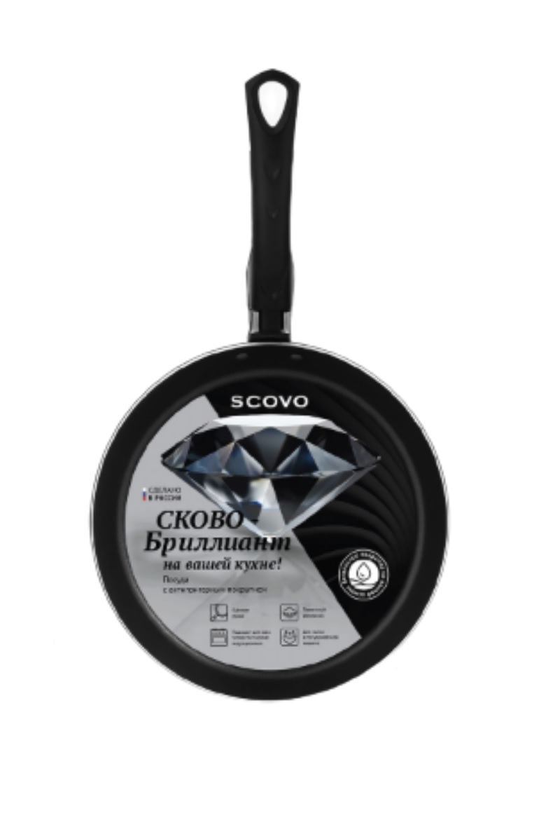 Сковорода алюмин. антипригарная "Scovo" "Brilliant" d22см съемн.руч. BR-002СЕ *1/12