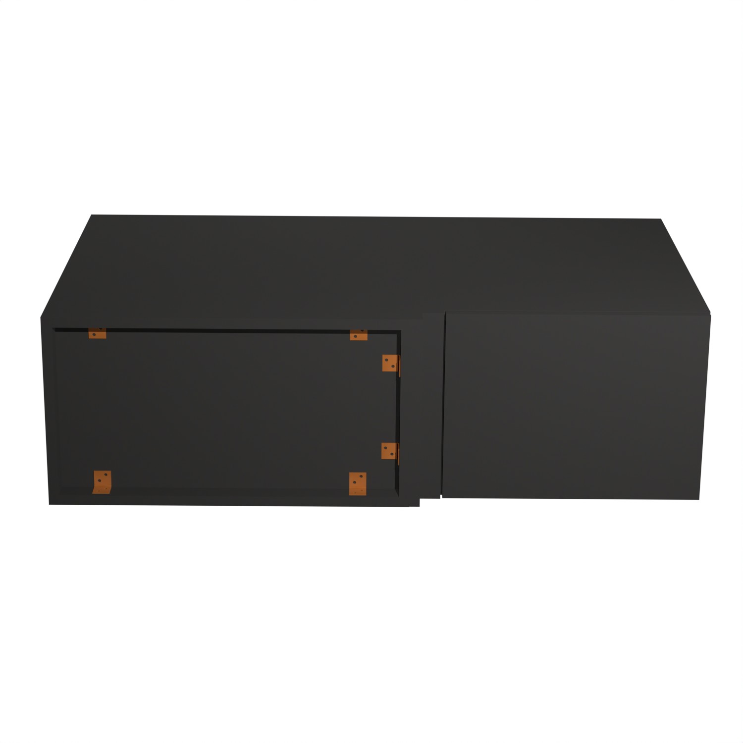 Шкаф навесной угловой 1000х300х550 мм BROZEX-WOOD Next, левый, 3 ярус, графит / дуб вотан