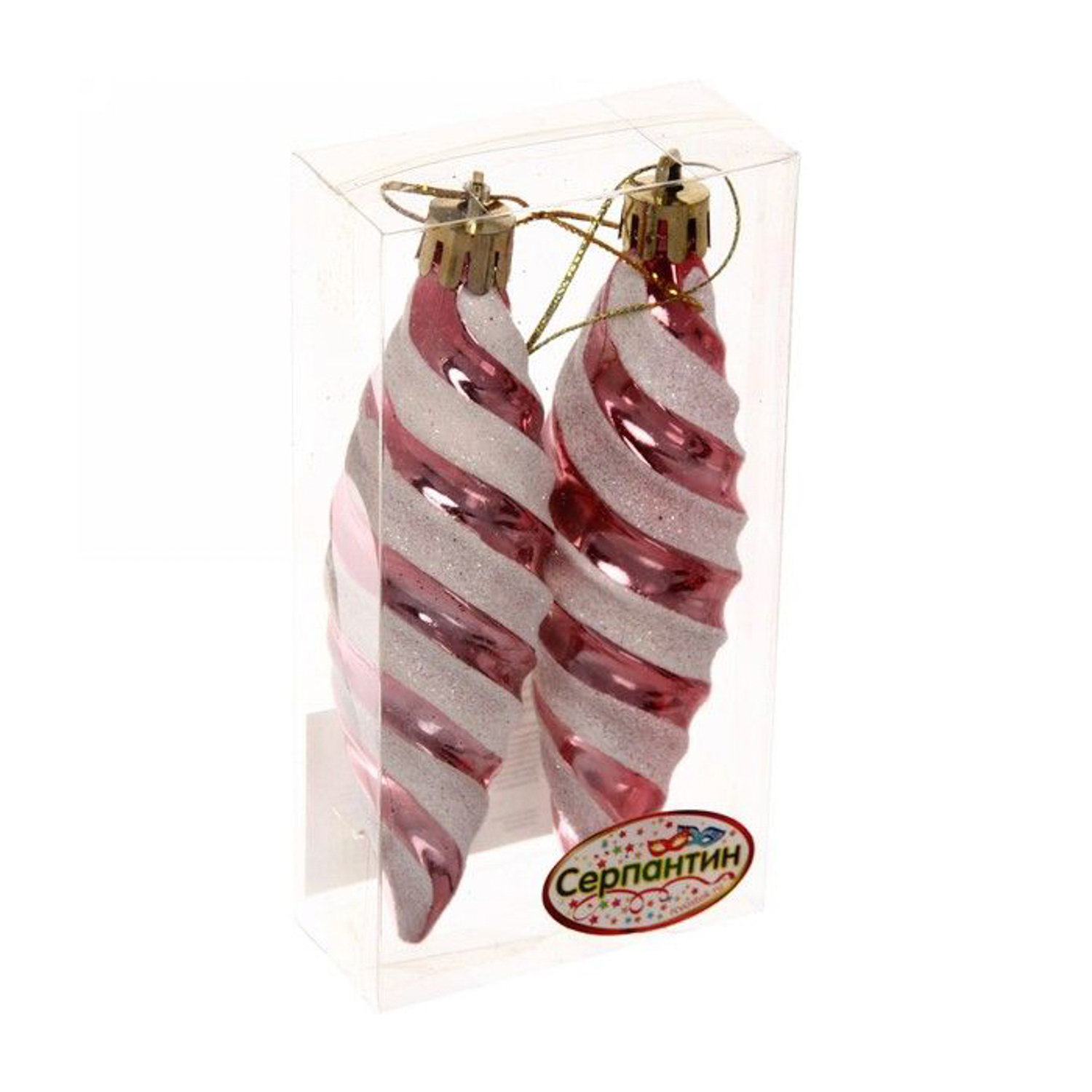 Ёлочные игрушки "Таинственное очарование" Сосульки 10 см (набор 2шт), розовое золото