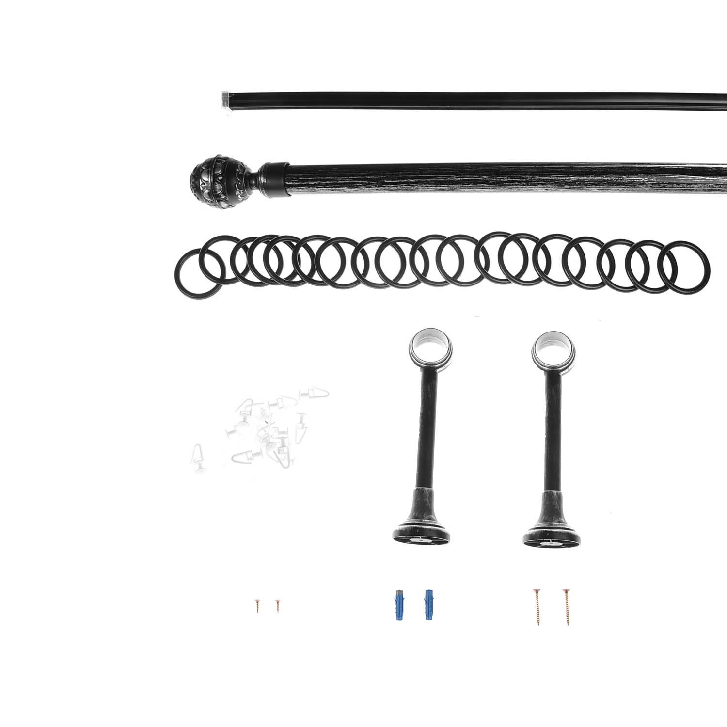 Карниз круглый d28мм Черненое серебро/патина + U-шина 3,0 Валанс Легранд *5