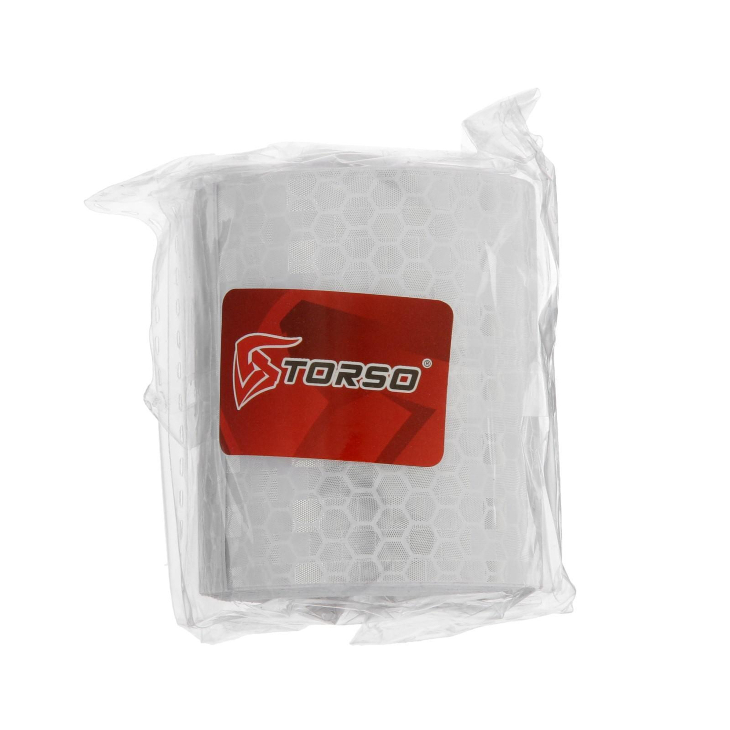 яяяСветоотражающая лента TORSO, самоклеящаяся, белая, 5 см х 3 м   4330993