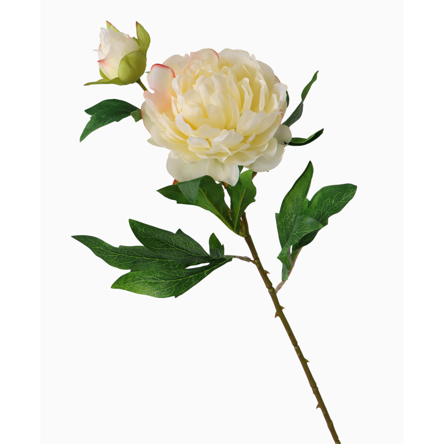 Цветы искусственные "Пион дуо" 12х60 см, белый 4142875