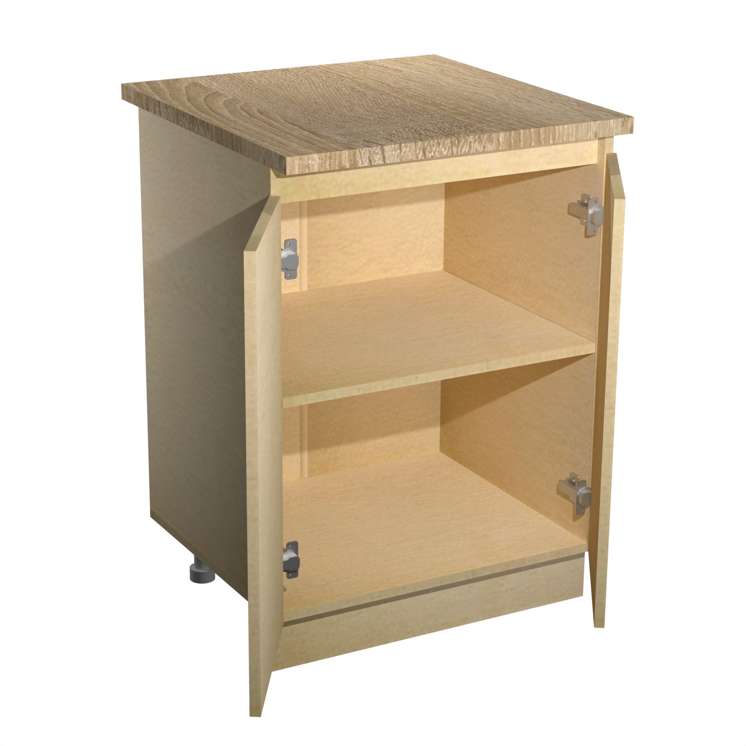 Шкаф напольный 600х850х600 мм BROZEX-WOOD Melissa, с двумя дверцами, светло-бежевый