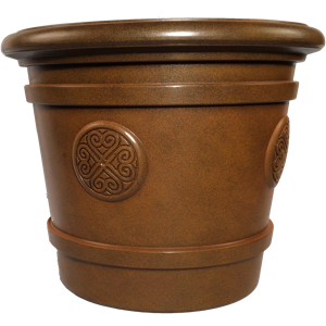 Кашпо пластм. "Medallion" эффект "камня" 80л d верха 600мм h490мм Терракот (оранж.) 80-6Е*1