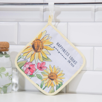 Прихватка 17х17см Подсолнухи хлопок/п/э Доляна *1