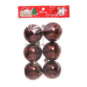 Новогодние шары 6 см (набор 6 шт) "Глянец", Шоколад (пакет) Новогодние шары 6 см (набор 6 шт) "Глянец", Шоколад (пакет)