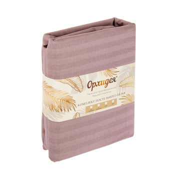 Постельное белье 1,5сп бязь-страйп Орхидея 334-7/5 пудровый, наволочки 70*70 - 2шт *1/6