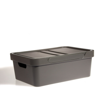Контейнер д/хранения пластм. "Luxe"12,0л 380x276x140мм Серый арт.433205611 ("Бытпласт")*1/6