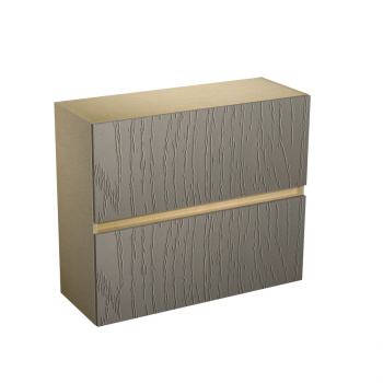 Шкаф навесной 800х676х290 мм BROZEX-WOOD Эрика Горизонт, с двумя дверцами, светло-бежевый / ясень капучино софт