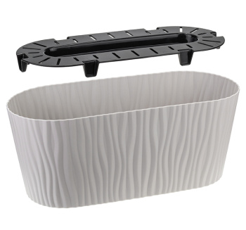 Кашпо пластм. "Волна" 4,2л овал. 330x150мм h135мм с съем дрен.решеткой Кремов. М 3191 ("М-П.")*1/9