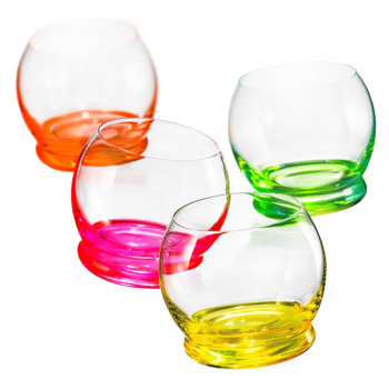 яяяНабор бокалов стекло "BOHEMIA" "Крези" "неон" 4шт 60мл д/водки 25250/D4904/60 (Чехия) *1/12