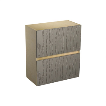 Шкаф навесной 600х676х290 мм BROZEX-WOOD Эрика Горизонт, с двумя дверцами, светло-бежевый / ясень капучино софт