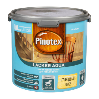 Лак акриловый для мебели и стен глянцевый 2,7 л Пинотекс Lacker Aqua 70 *1