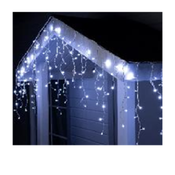 Гирлянда «Бахрома» Старт, 3х0.7 м, фиксинг, белый, 100 LED, IP45, 220 В