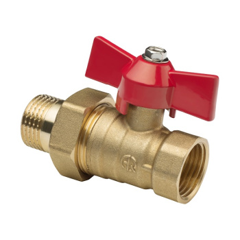 Кран шаровый 1/2" (Ø15) М/П бабочка с американкой 11Б27п1 AQUALINK (04778) *1/10/100