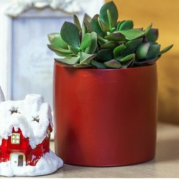 Кашпо гипсовое "Эко" 0,75л  d верха 120мм h110мм Бордо  ("VipSet") *5