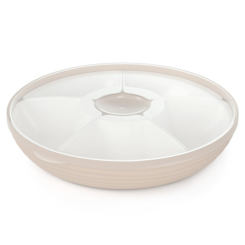 Блюдо пластм. "менажница" "Оазис" d285мм с крышкой М9023 ("Аьлтернатива") *1/9