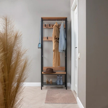 Вешалка напольная "Прихожая-Гардеробная" "Торонто 23Л" ш.0,67м,в.1,87м,гл.0,3м Дер./Черн.ВГТ23Л Ч *1